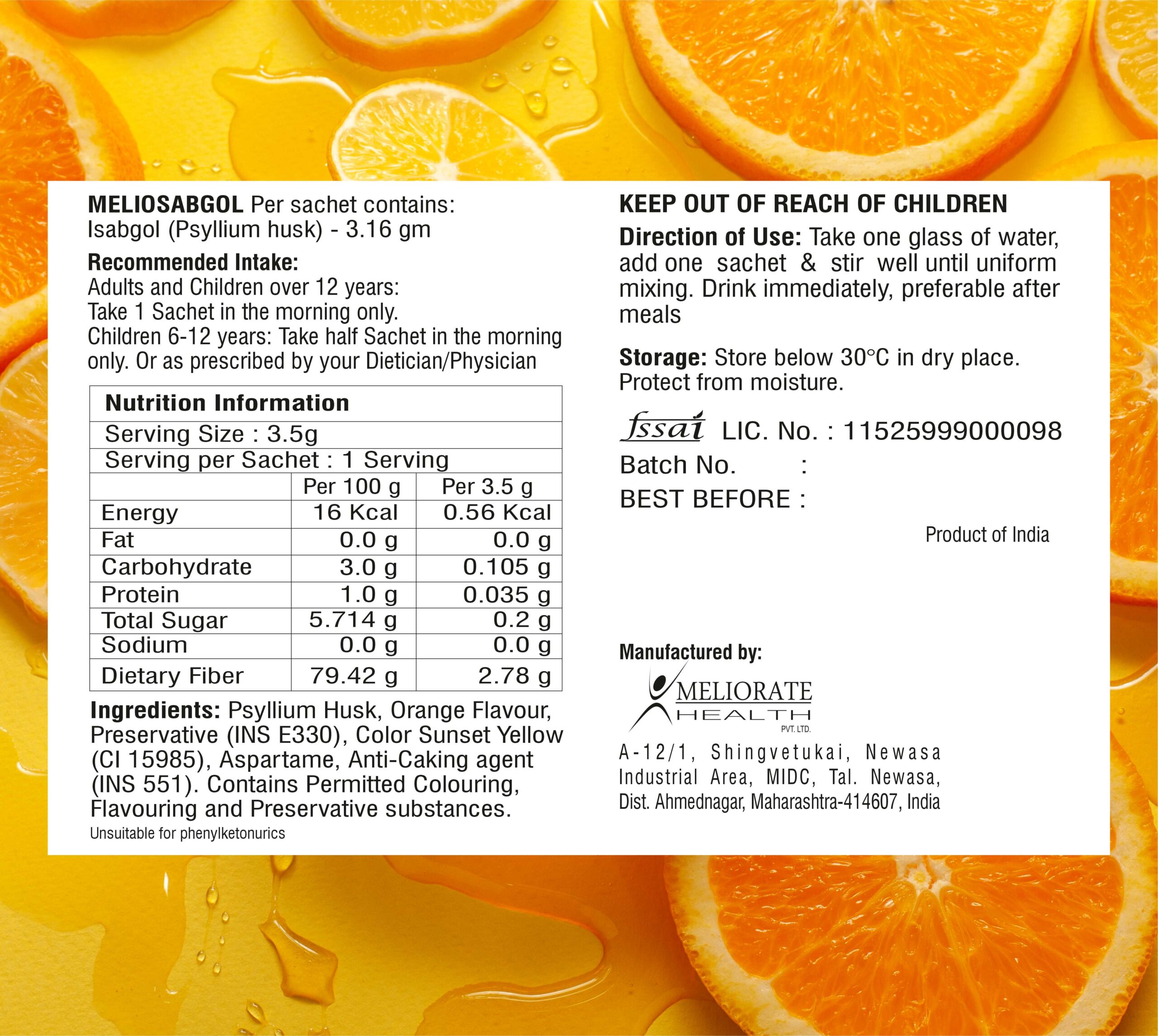 Meliosabgol – Natural Isabgol Fiber Supplement - Image 7